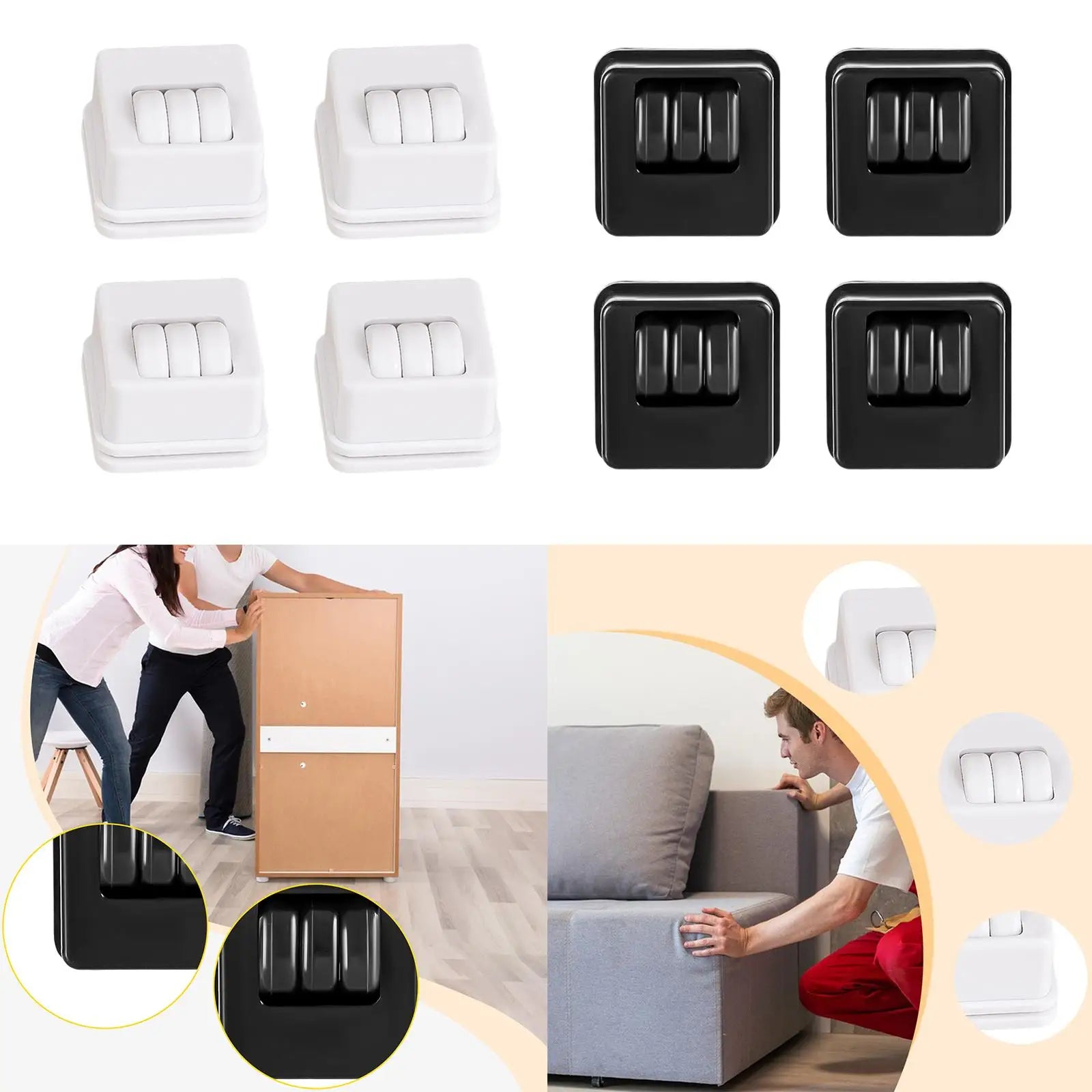4x Furniture Caster Wheels, Swivel Casters, Furniture Caster Set ,Swivel Wheels for Cart Zpaxo