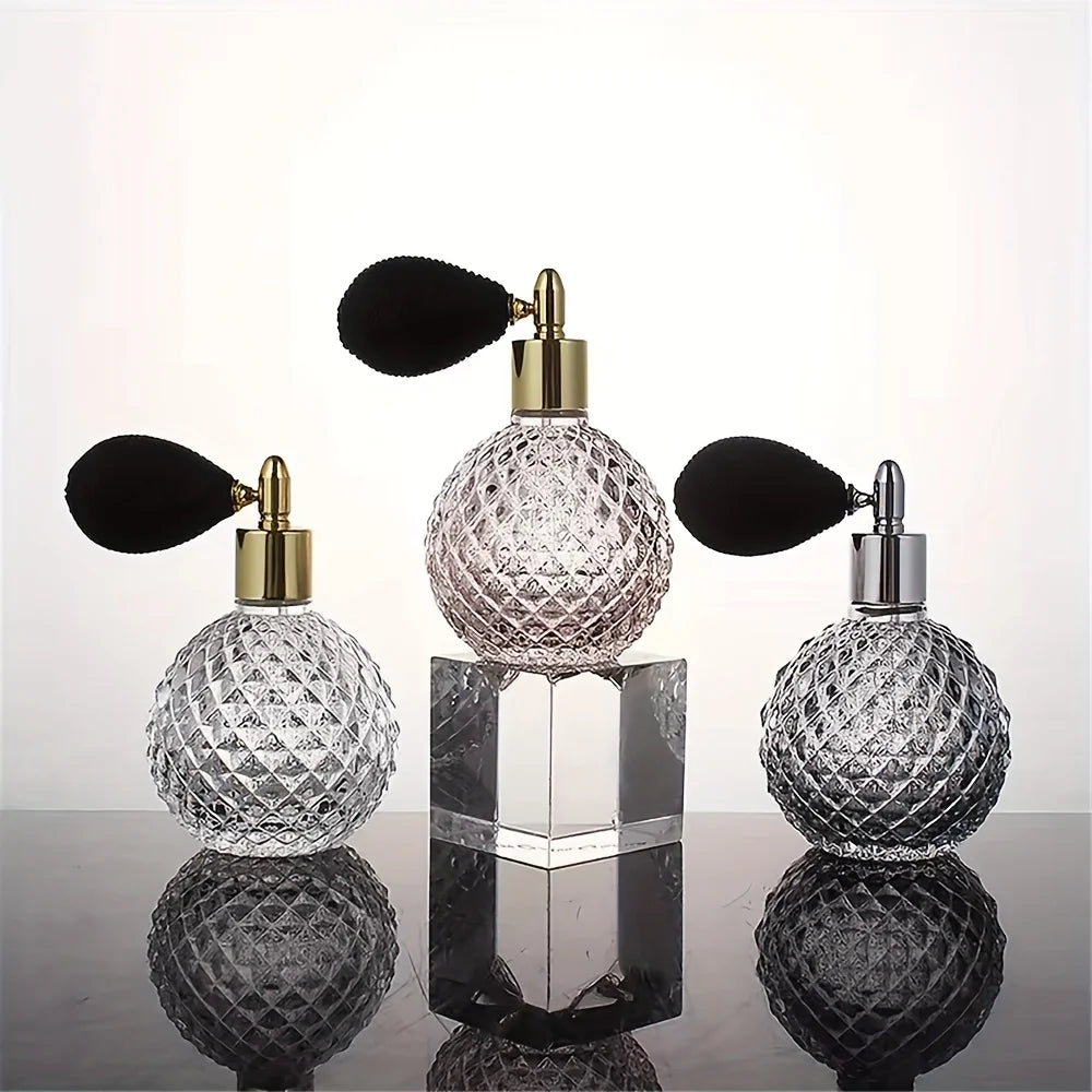 Portable Vintage Crystal Glass Perfume Bottle Airbag Atomizer Empty Zpaxo