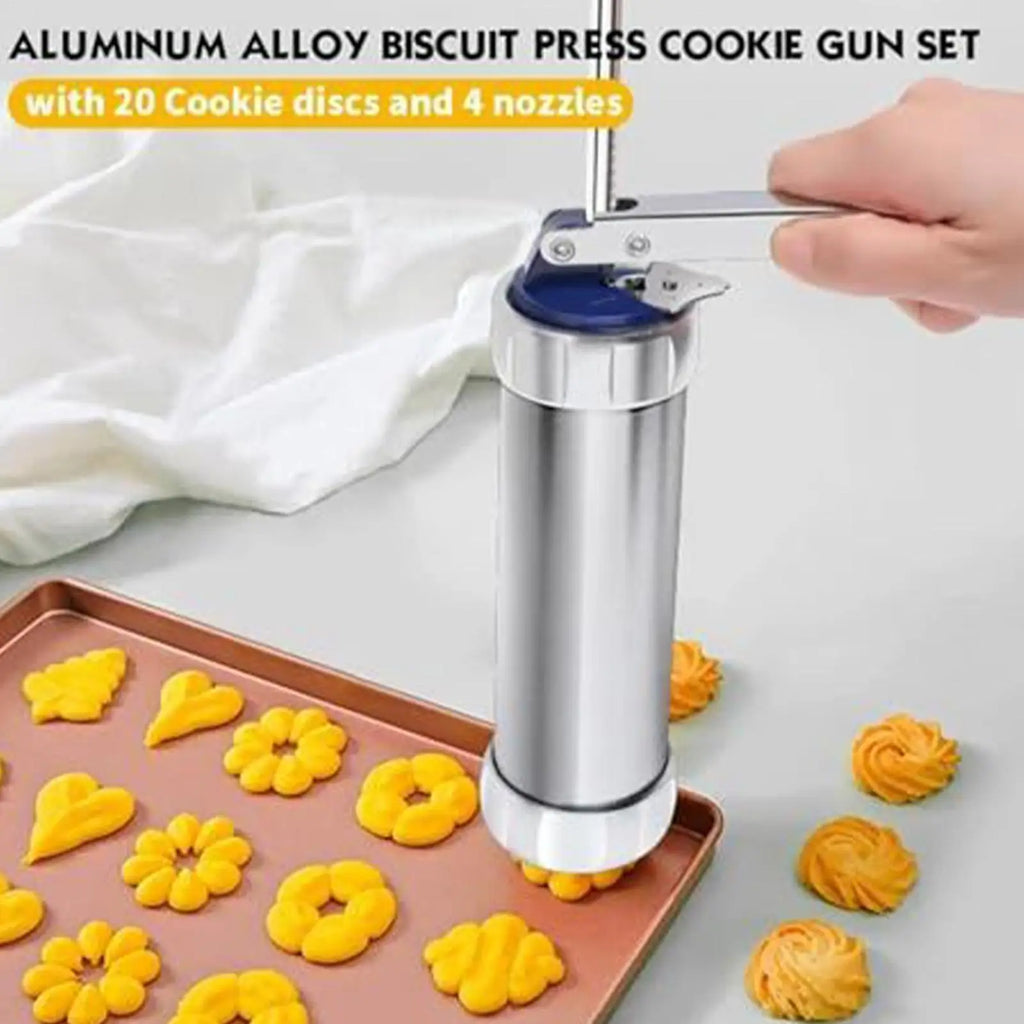 Cookie Press Stainless Steel Biscuits Baking Supplies Cookie Baking Gadgets for Christmas Holiday Parties Home Dormitory Zpaxo