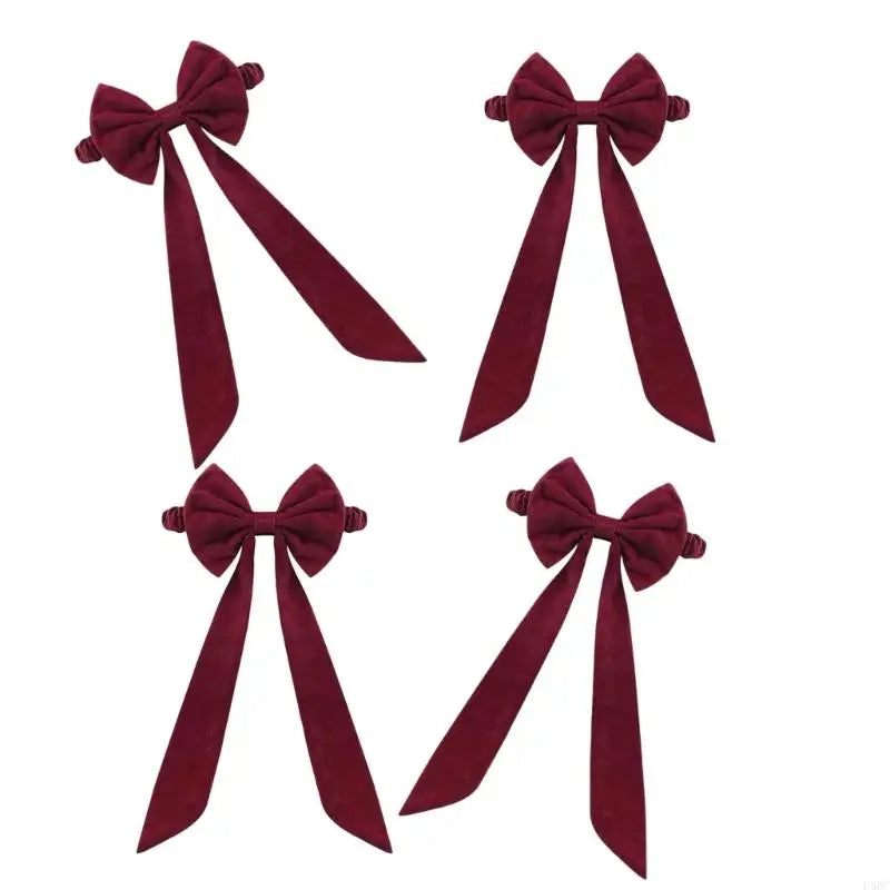 Elegant Chair Bows Tie Elastic Band Sashes Christmas Decoration