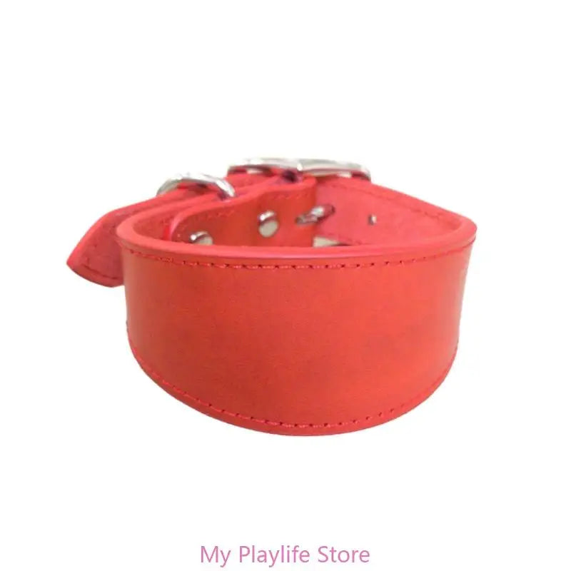 Collar Whippet Leather Soft Suede Pedded Wide Collars Lurcher and Italian Greyhound Saluki Sighthound Dog Supplies Zpaxo Red L