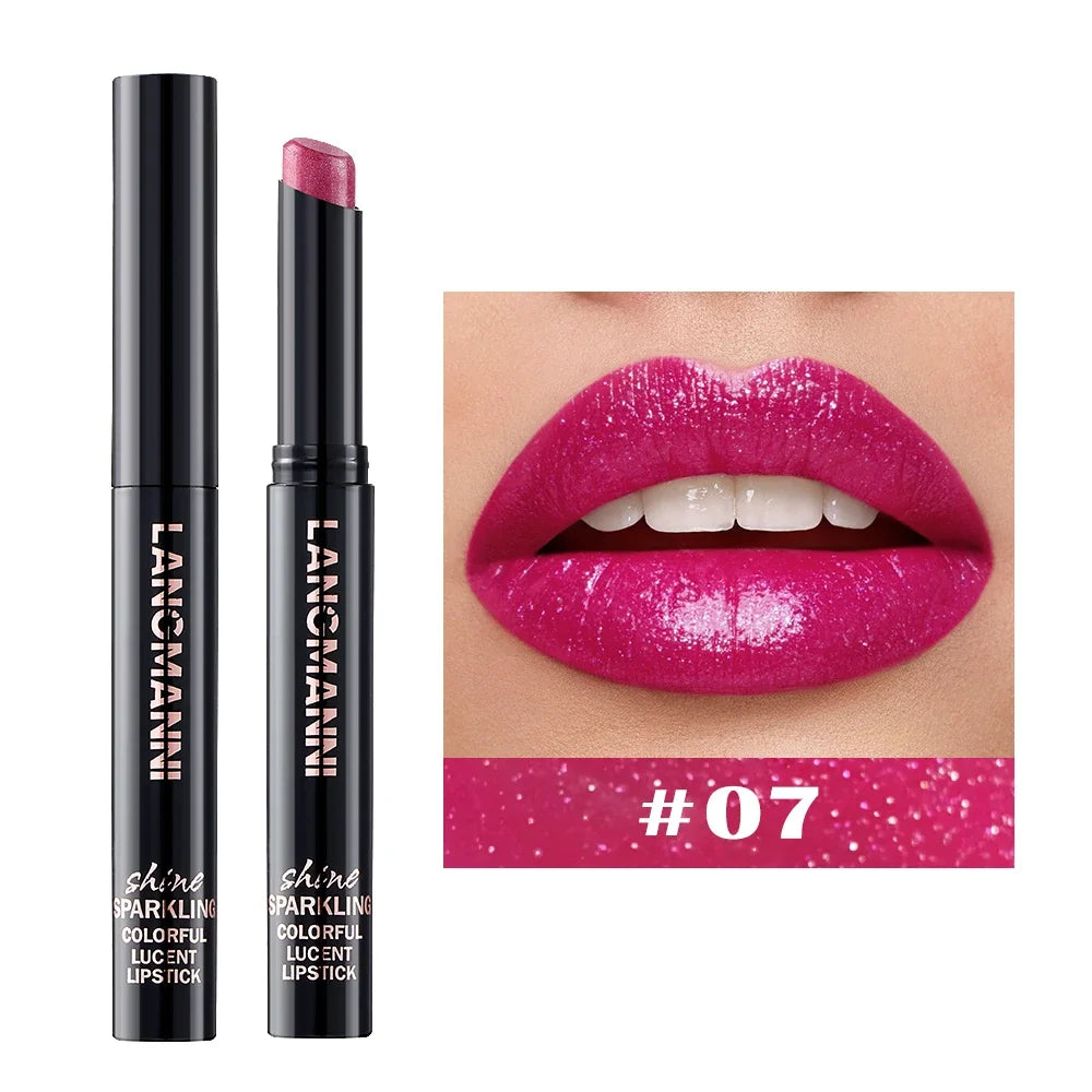 10Color Diamond Glitter Velvet Lipstick Long Lasting Moisturizing Zpaxo 07