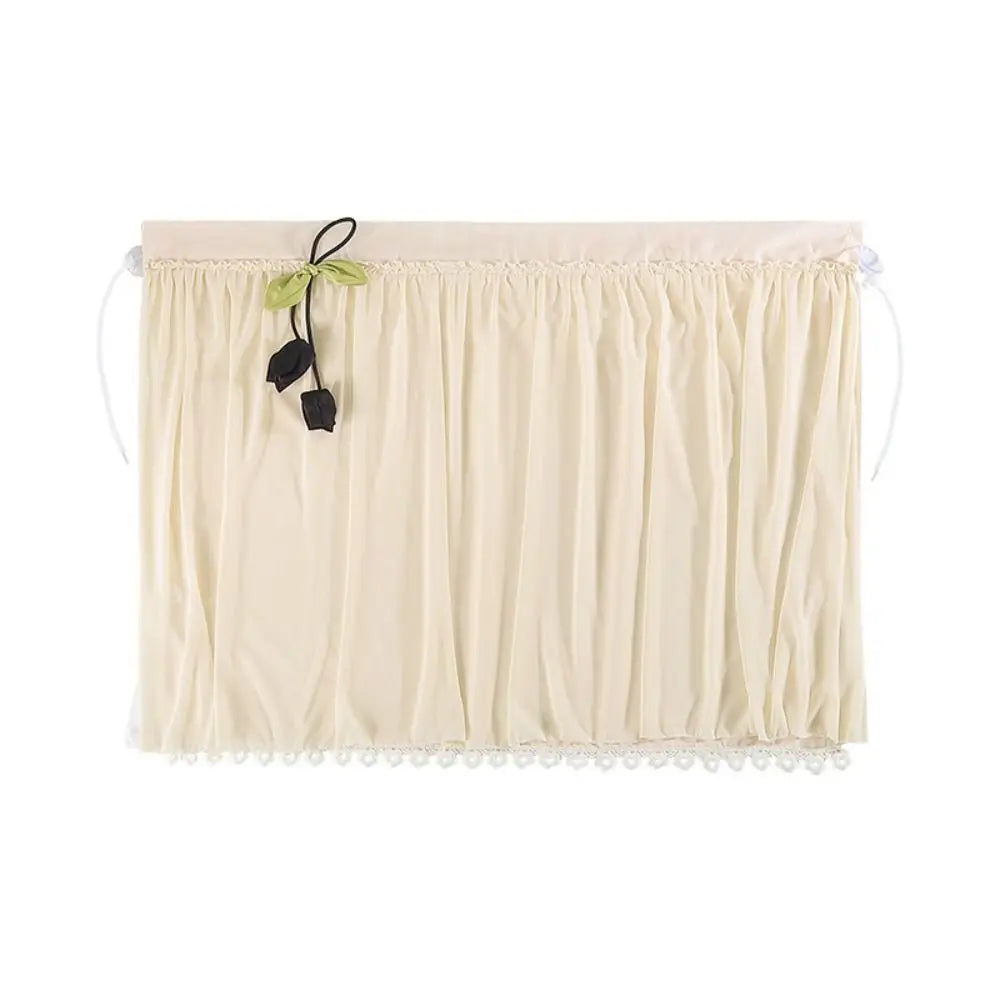Lace Flower Fringe Suction Cup Car Sunshade Mount Double-layer Design Zpaxo