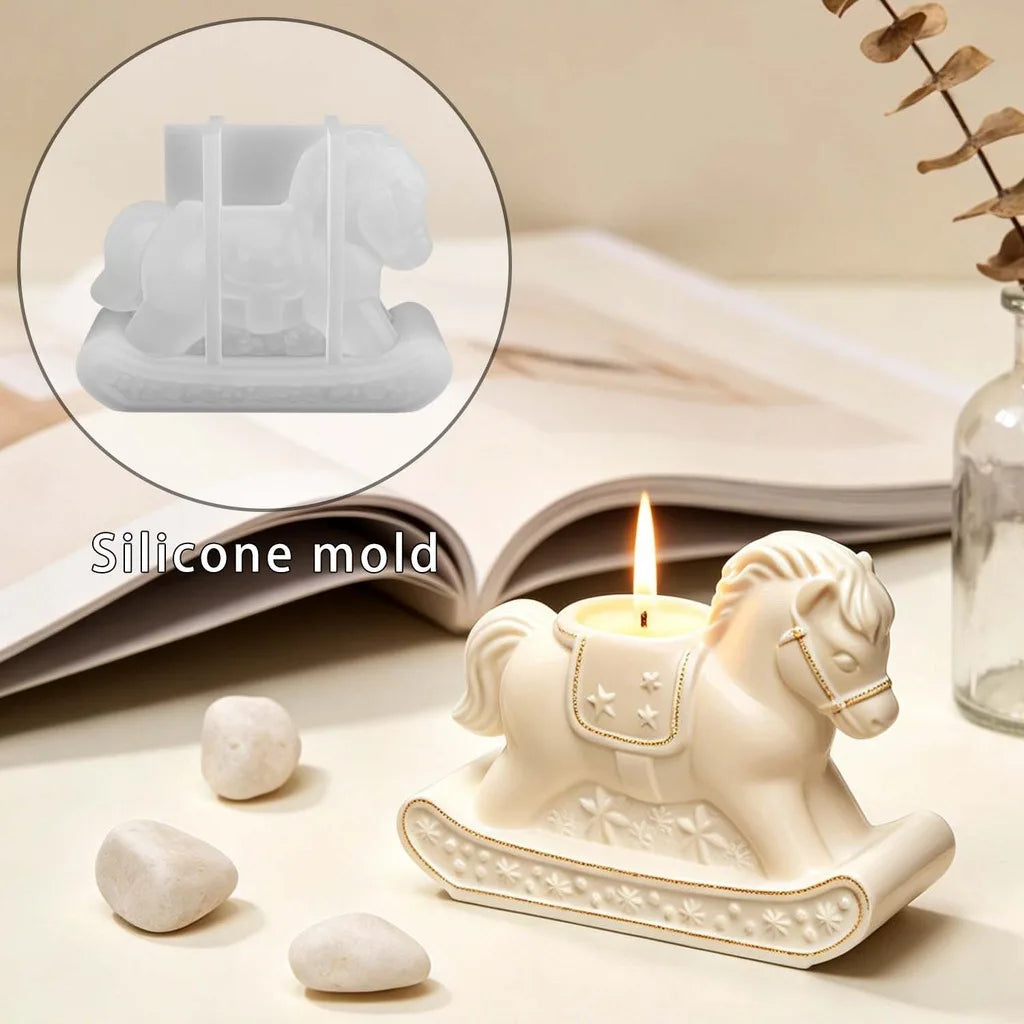 3D Rocking Horse Silicone Mold – DIY Candle & Gypsum Craft
