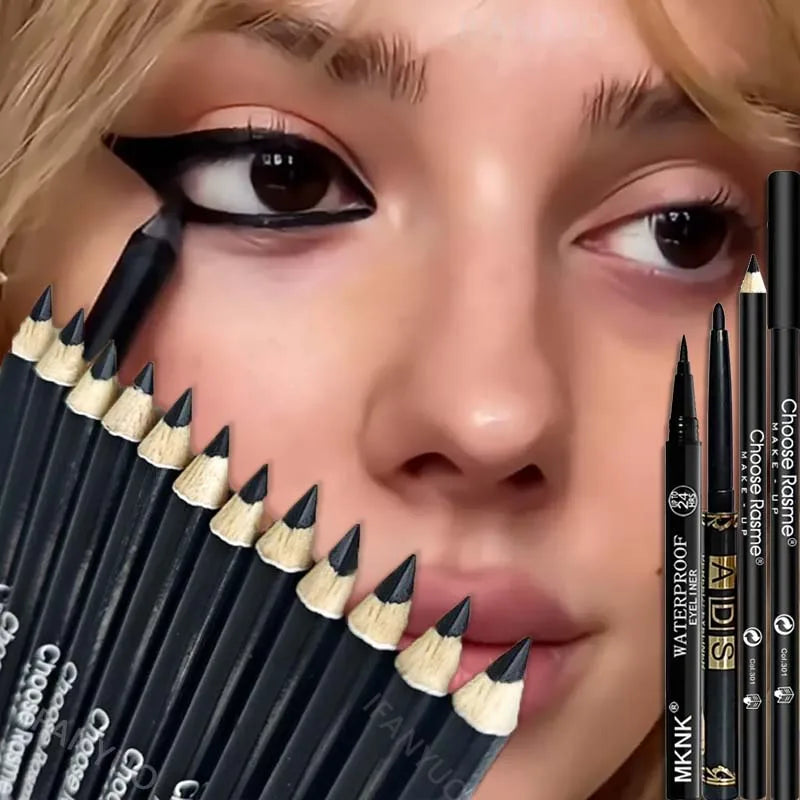 1-20Pcs Waterproof Black Eyeliner Pencils -Smudge-Proof, Long-Lasting & Beginner-Friendly Smooth High Pigmented Punk Eye Makeup Zpaxo