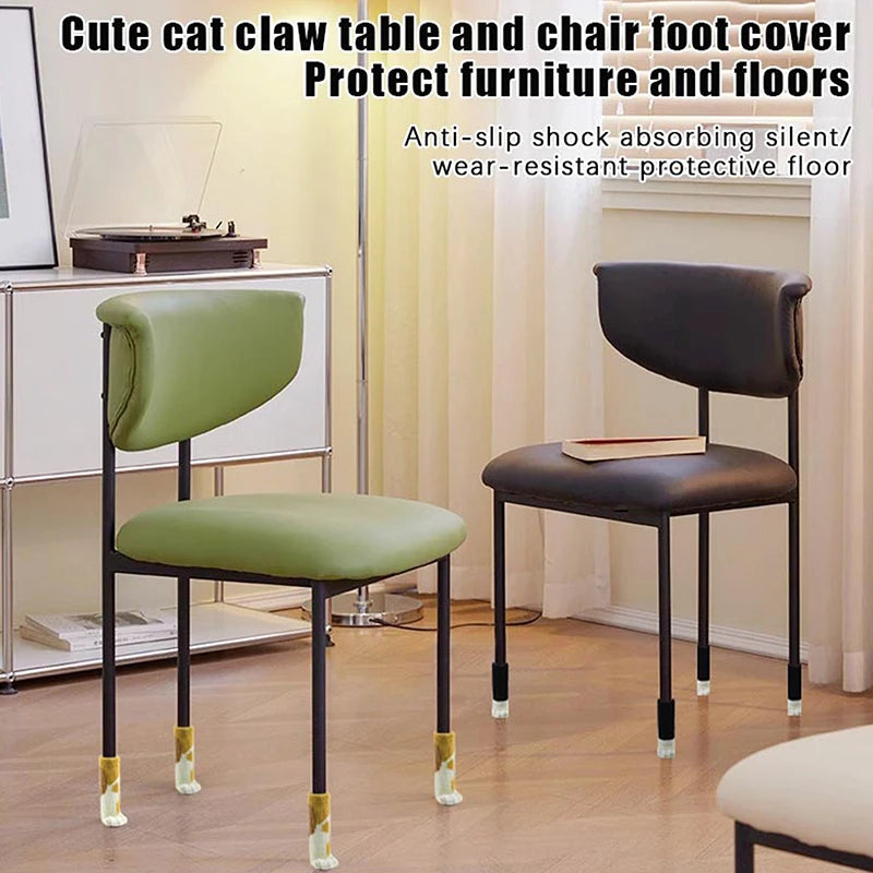 1Set Table And Chair Foot Pad Cute Cat Paw Table Chair Foot Leg Knit Cover Mute Wear-resistant Non-slip Mat Floor Protectors Zpaxo