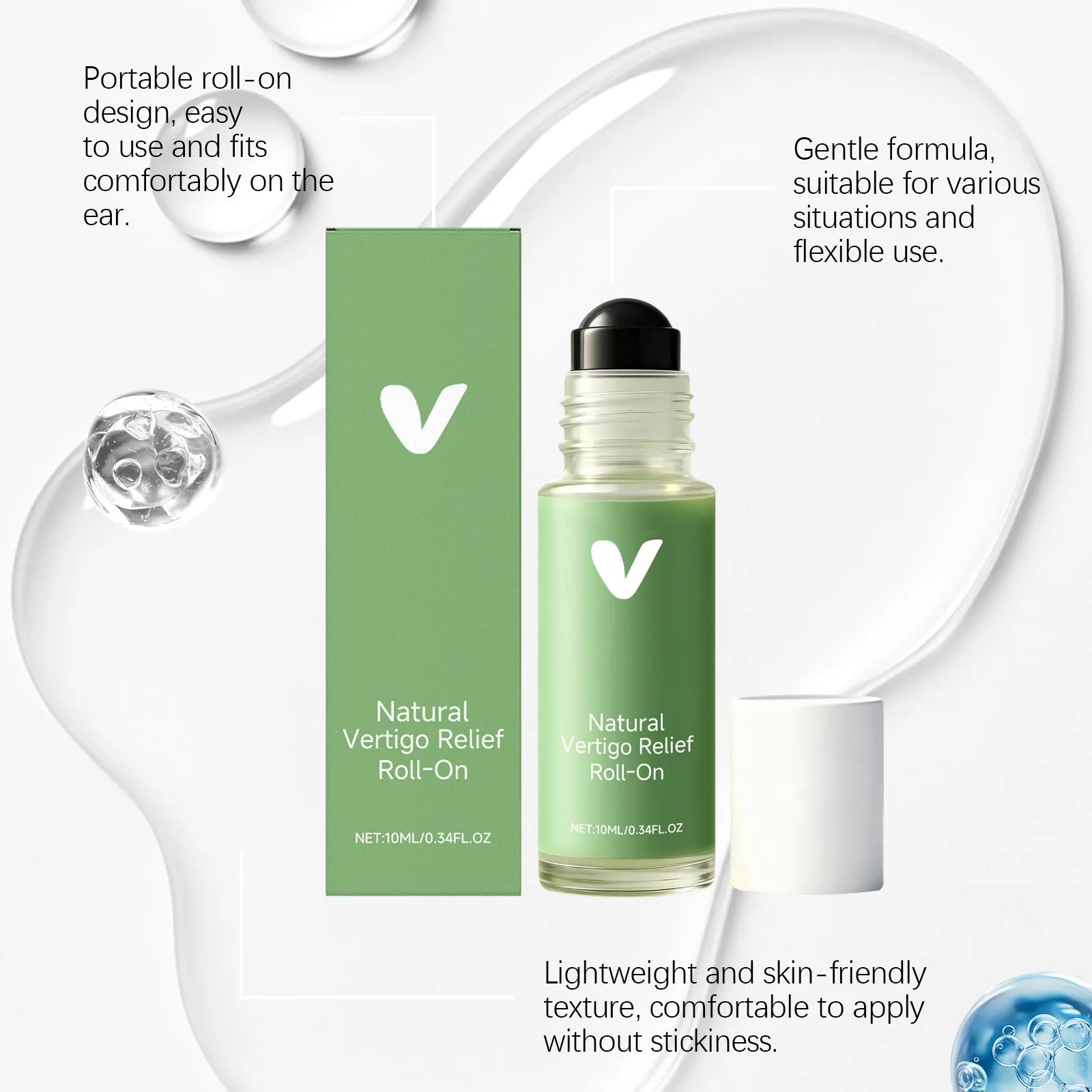 Menthol Vertigo & Dizziness Relief Roll-On Oil 10ml Soothing Relief Oil Zpaxo
