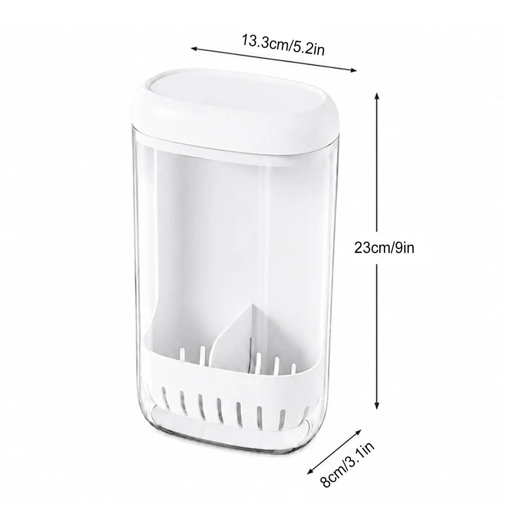 Cilantro Keeper Drainage Lid Removable Divider Kitchen Produce Saver