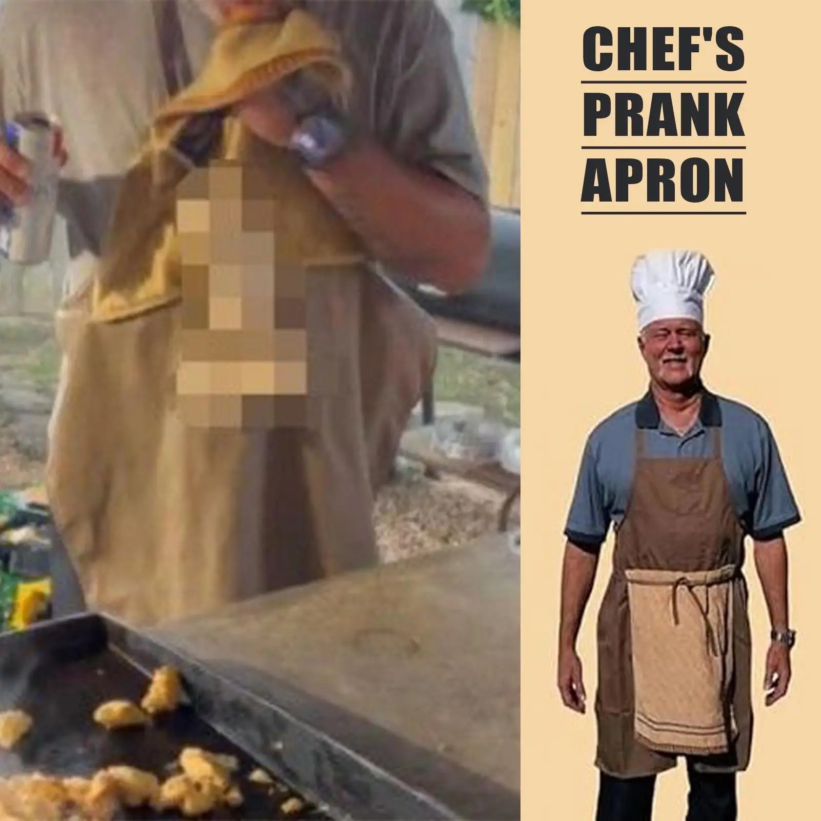 Prank Apron Funny Chef Apron Humorous Washable Novelty Costume with Openable Towel for BBQ Workshop Art Studio Pottery Making Zpaxo