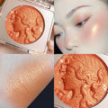 Highlighter Embossed Blush Glitter Facial Long-lasting Shimmer Powder Zpaxo 02 Orange