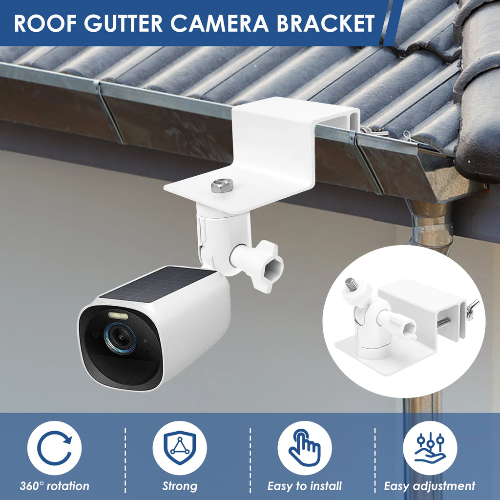 2pcs Cameras Bracket Gutter Mount Compatible with eufy Security SoloCam S220/C210, eufyCam 2C/2C Pro, 3/S330, 2/2 Pro, 3C/S300 Zpaxo