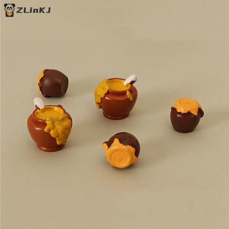 ▶3Pcs 1/12 Dollhouse Simulation Honey Jar Set Dollhouse Miniature Kitchen Food Decoration Dolls House Accessories Zpaxo