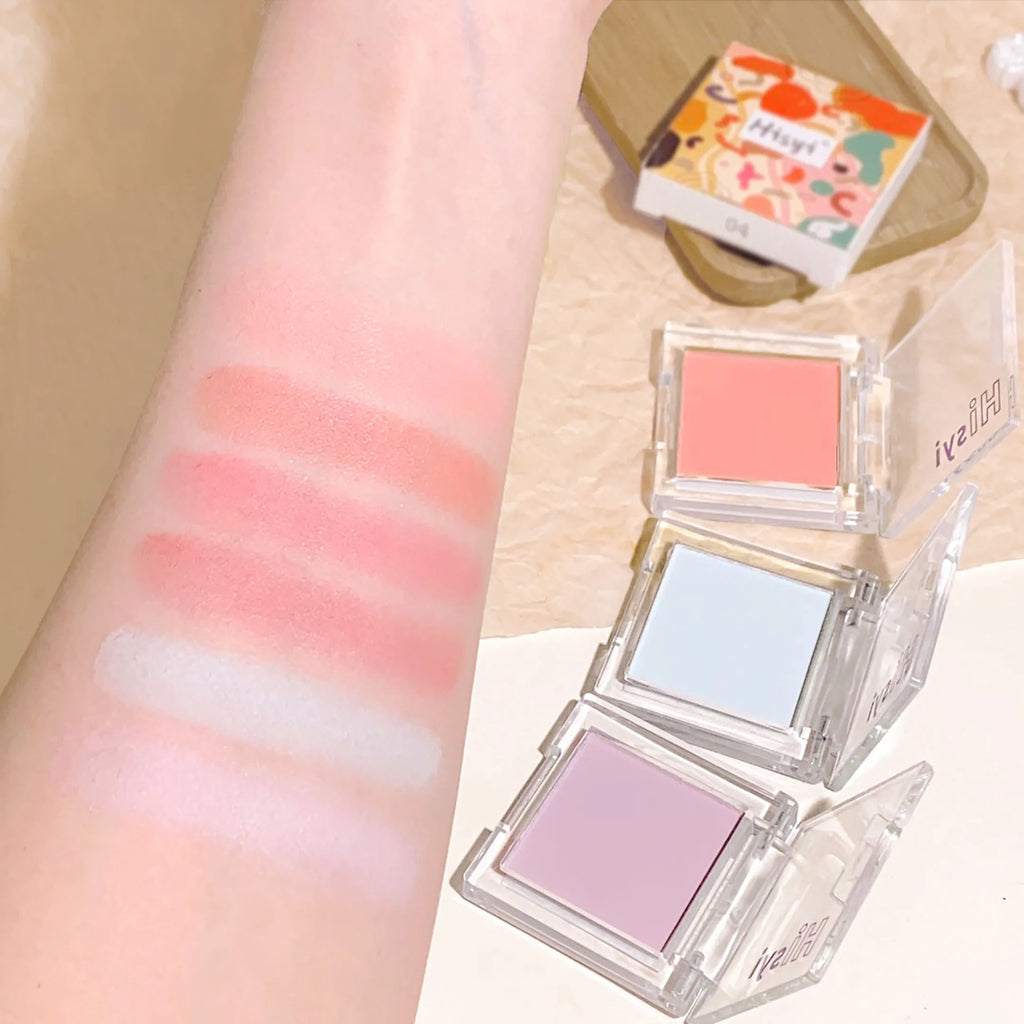 HISYI monochrome blush brightens matte nude makeup natural highlight repair three-dimensional eye shadow makeup Zpaxo