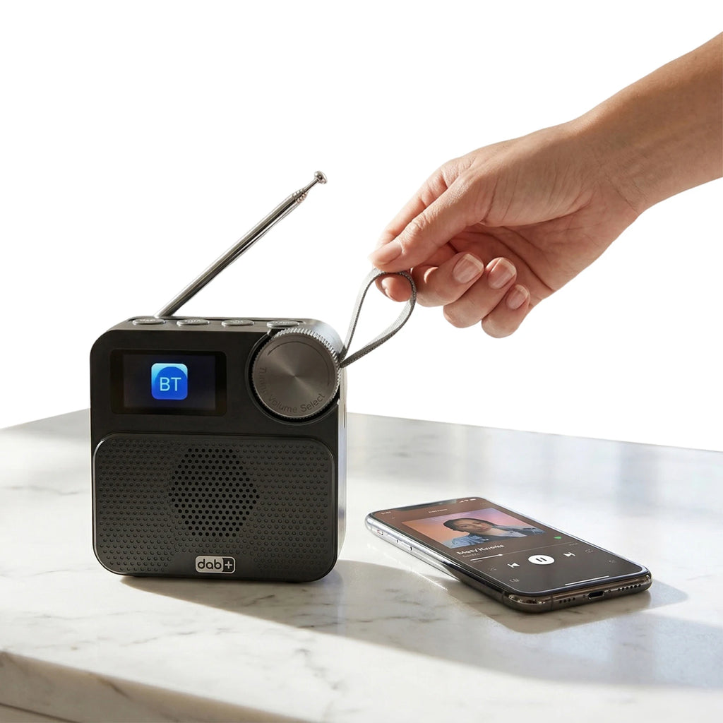 BT Portable FM Radio Rechargeable Speaker Built-in Battery Small