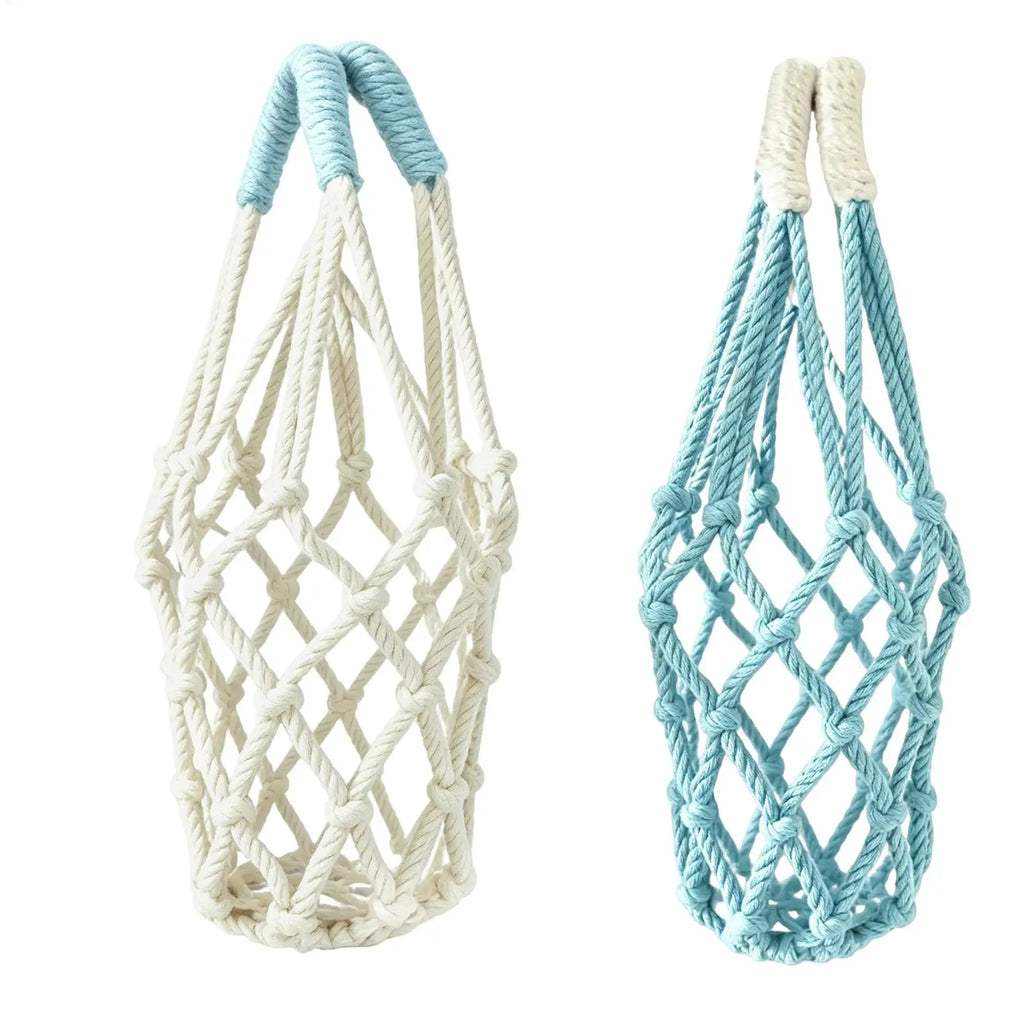Handwoven Water Bottle Pouch Mesh Carrier Bag Reusable Holder Coffee