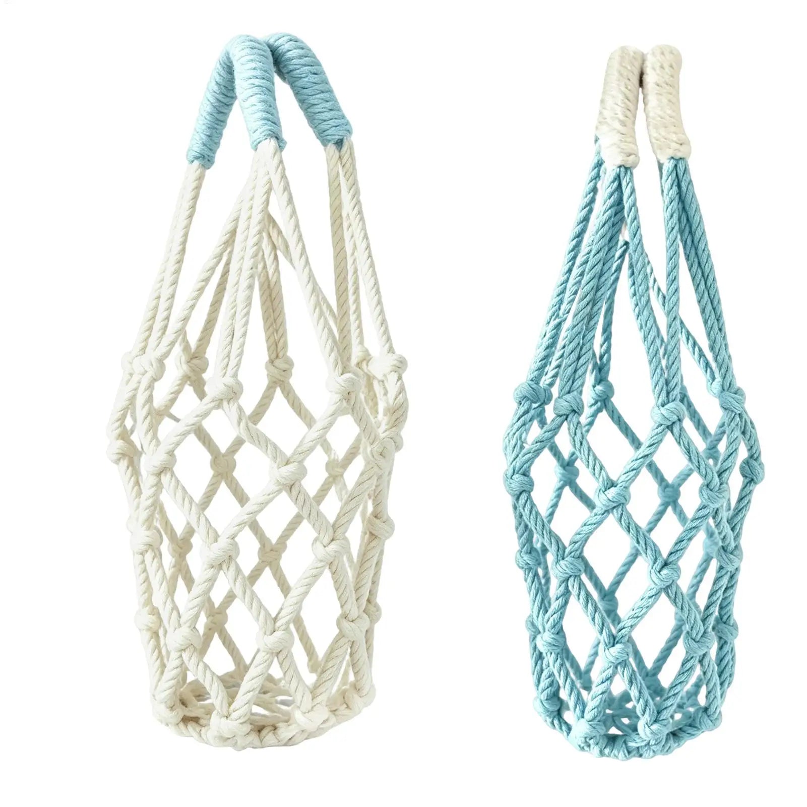 Handwoven Water Bottle Pouch Mesh Carrier Bag Reusable Holder Coffee