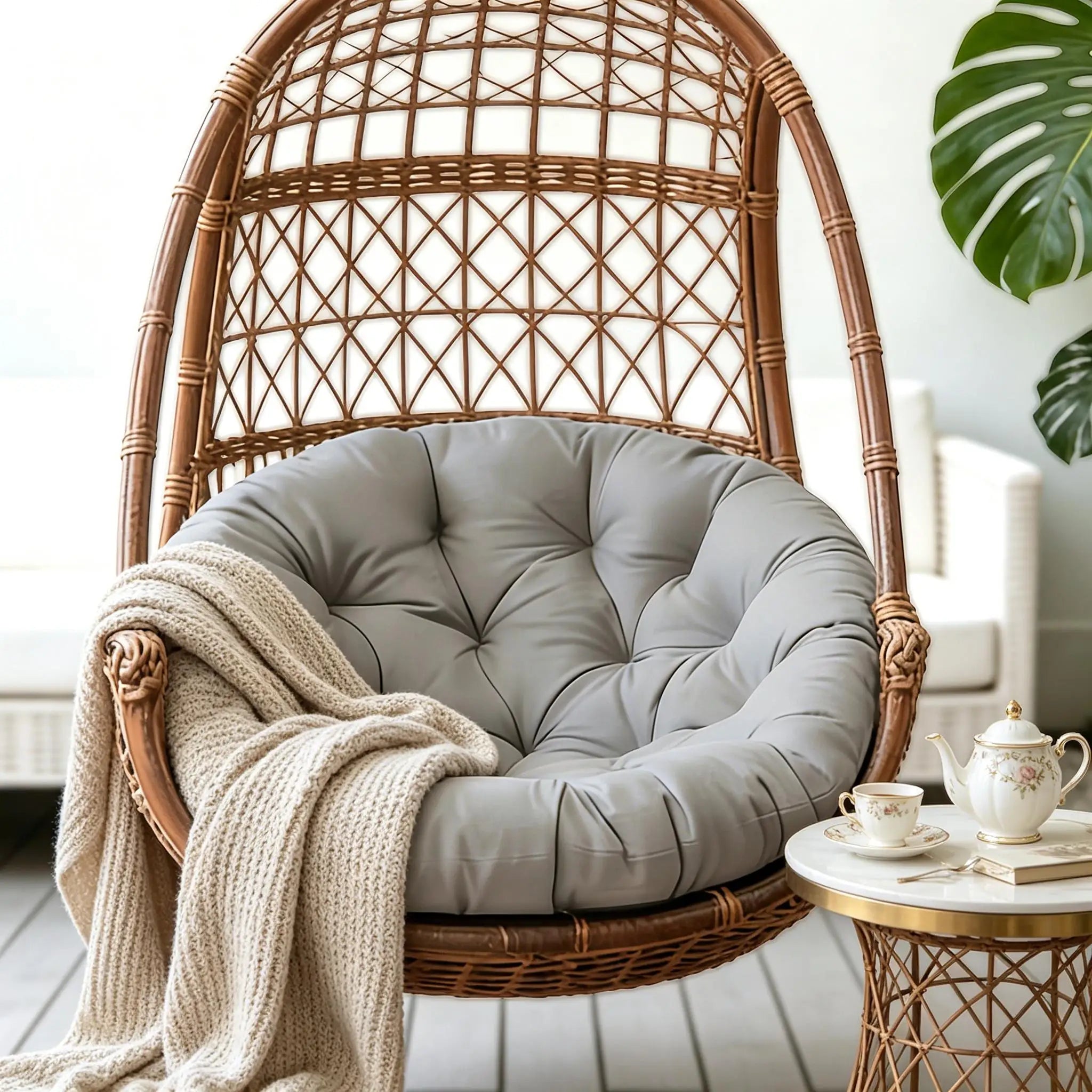 Outdoor Patio Seat Cushions Round Chair Fully Filled Strong Support