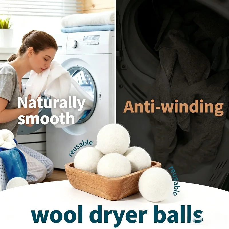 Clothes Dryer Large Wool Balls Laundry Tumble Dryer Balls Dryer Balls Laundry Softener Reusable Home Washing Machine Accessories Zpaxo