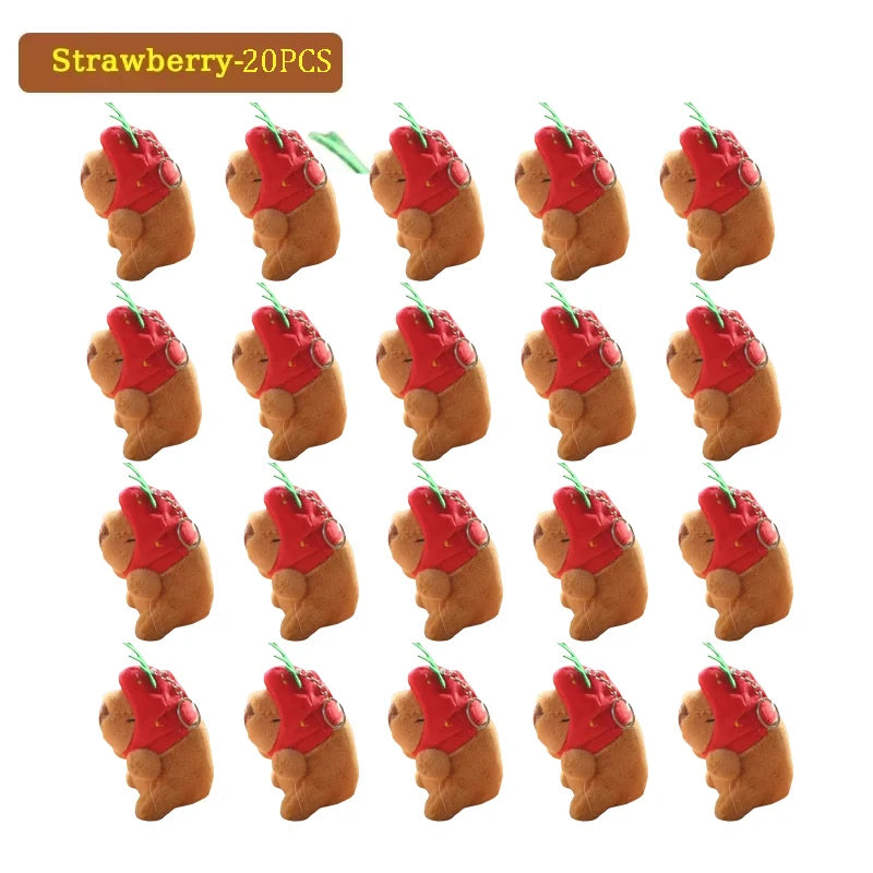 1- Water Dolphin Cotton Red Lovely Cute Creative Capybara Pendant Zpaxo Strawberry 20PCS