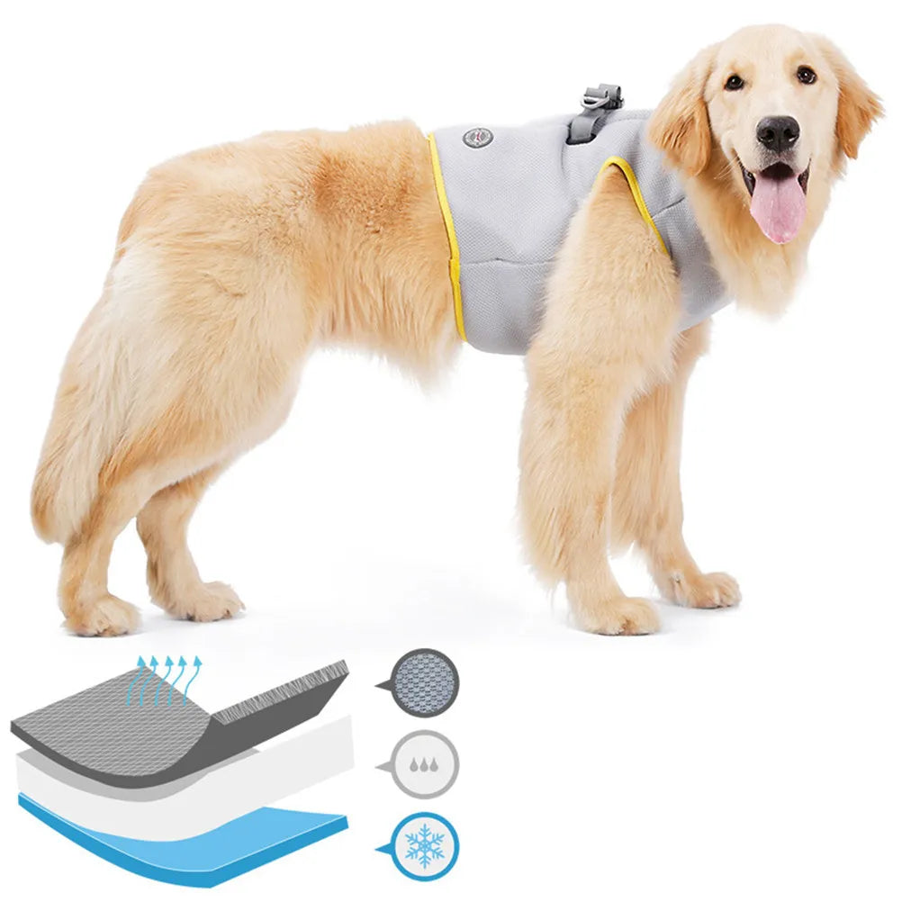 Dog Cooling Vest Summer Breathable Chest Back S Quick Release Buckle