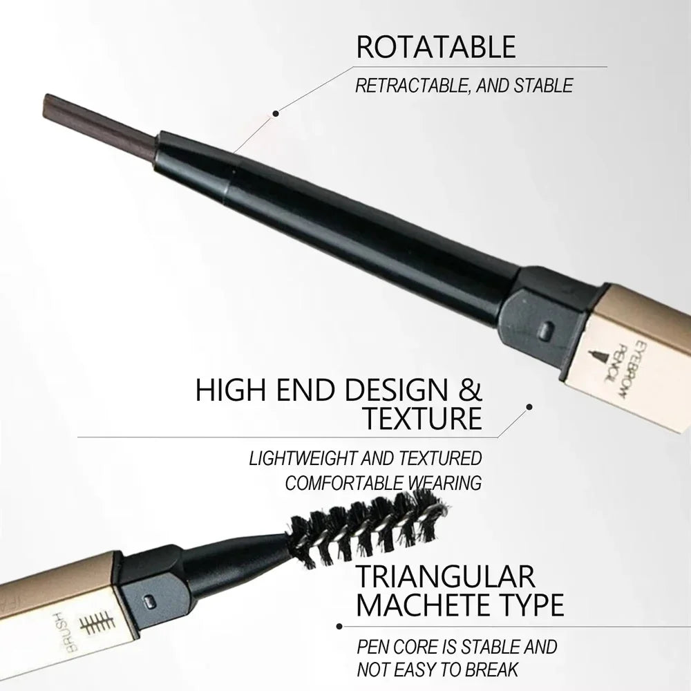 5 Colors Brush Double Head Eyebrow Pencil Waterproof Smooth Stick Zpaxo