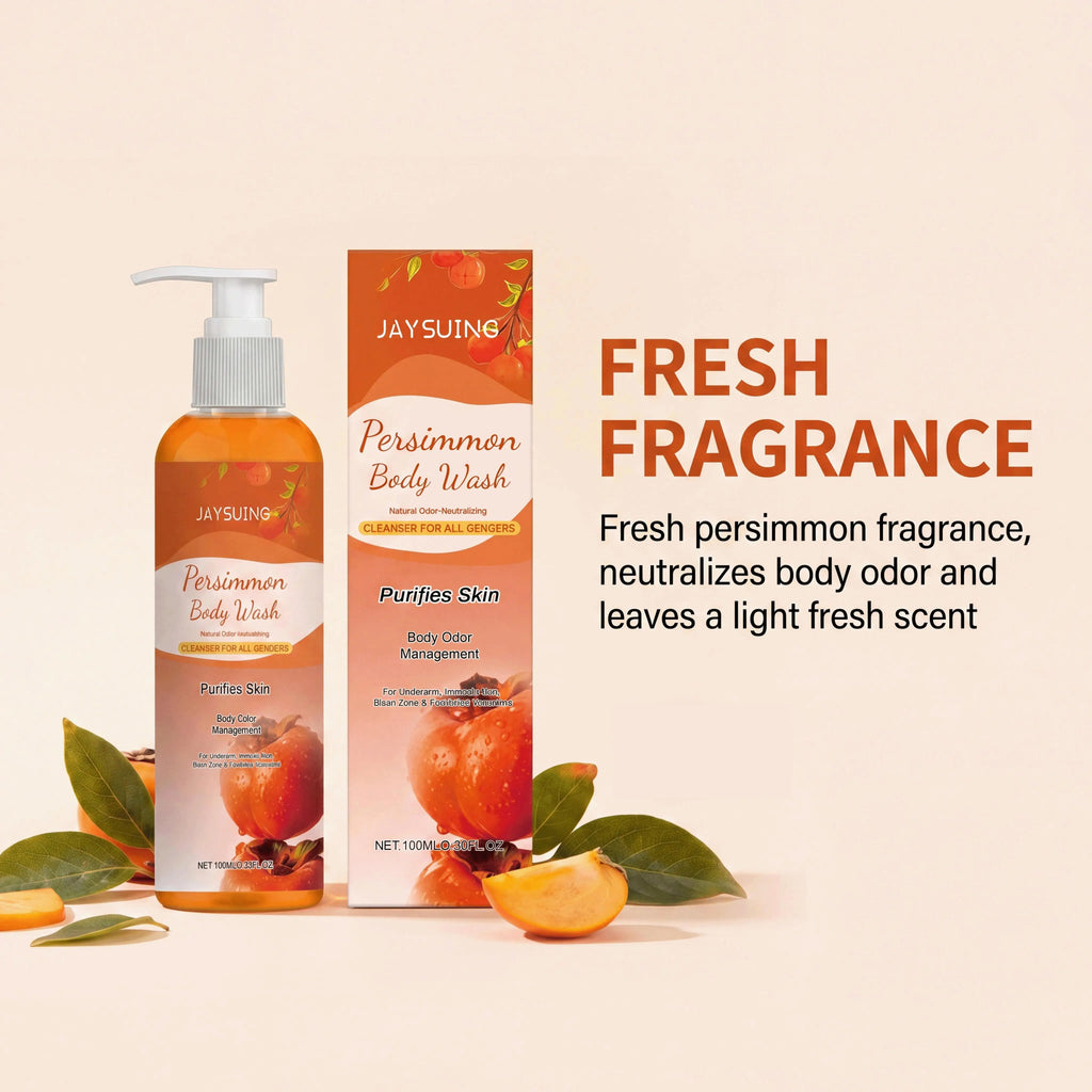 Persimmon Shower Gel – Cleansing, Deodorizing & Exfoliating Exfoliating Body Wash Zpaxo