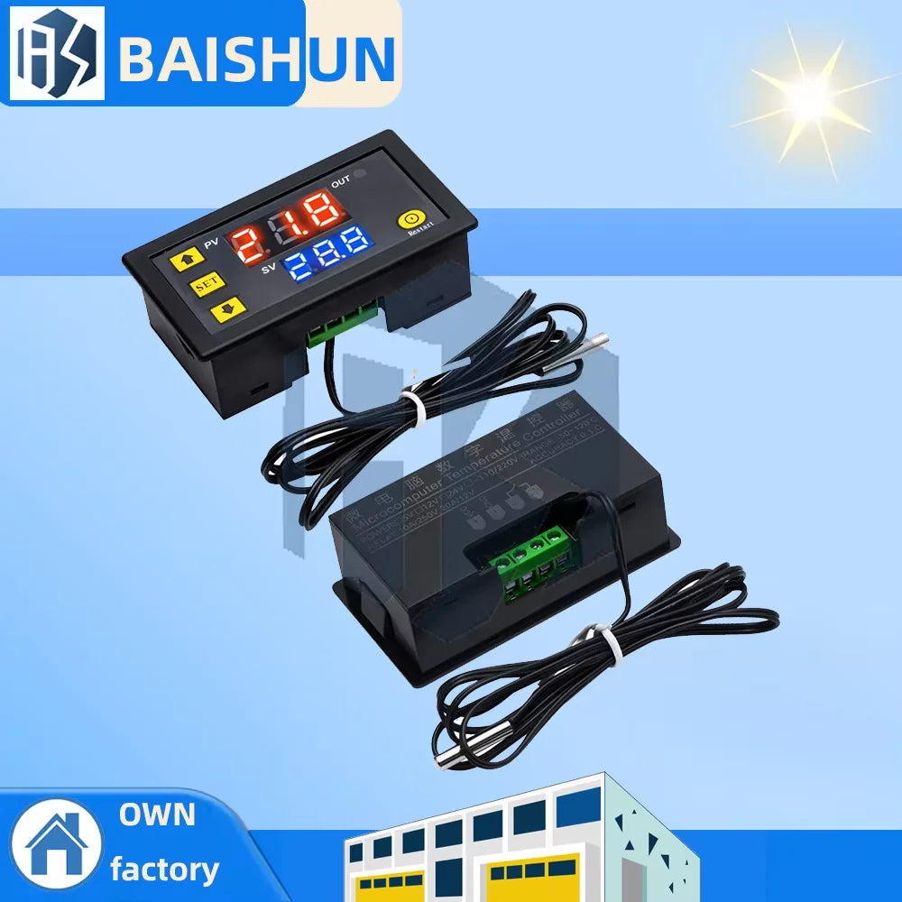 W3230 Digital Thermostat Dual Voltage 12-24V DC 110-220V AC Accuracy Zpaxo