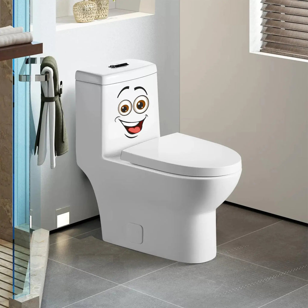 Funny Expression Garbage Can Stickers Cute Cartoon Toilet Lid Decals