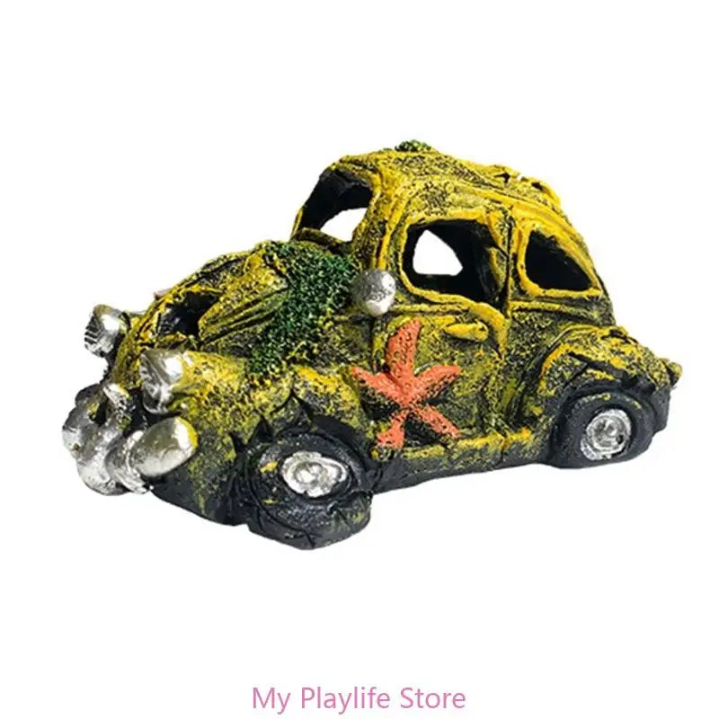 Resin Wrecked Car Ornaments DIY Fish Tank Artificial Aquarium