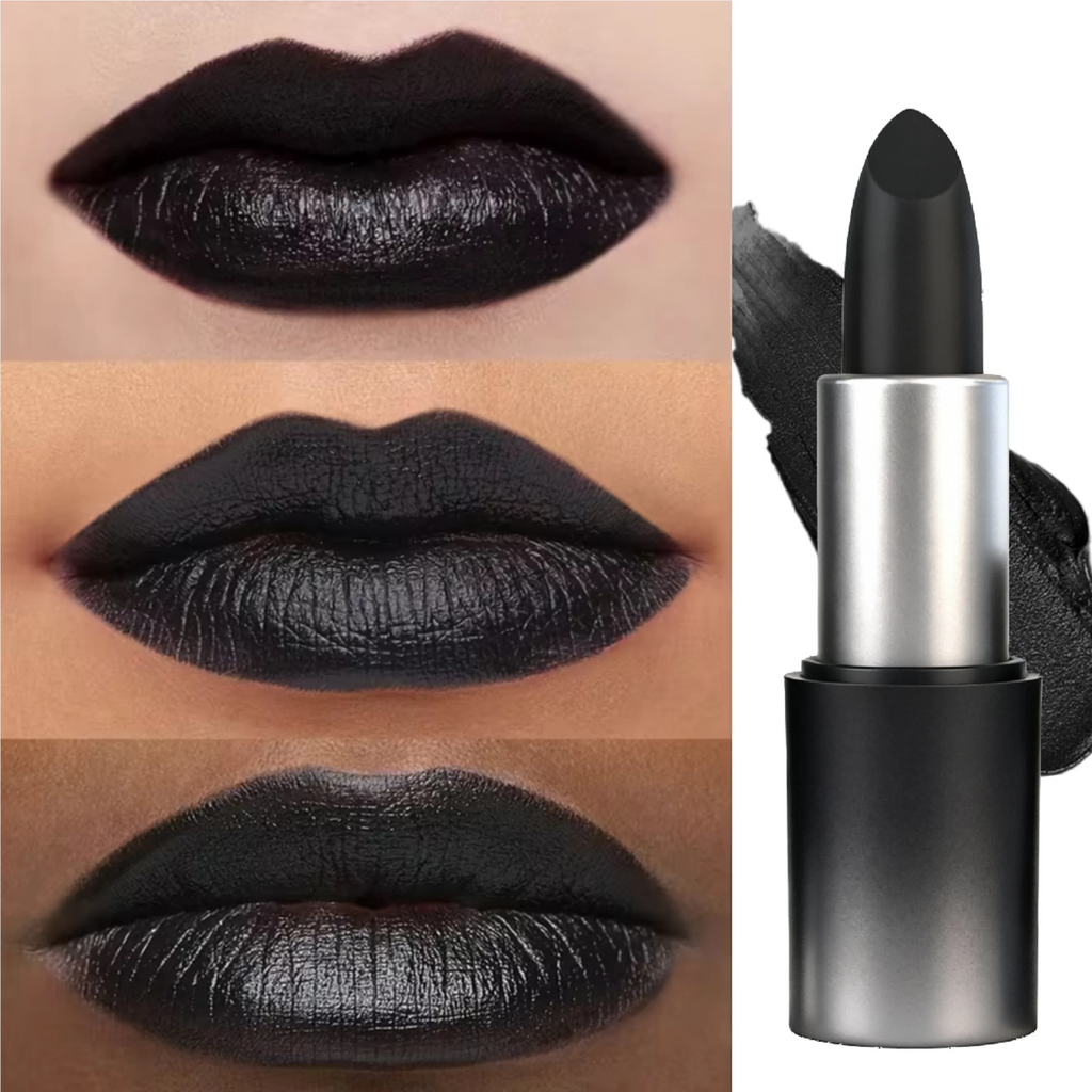 1PC Halloween Black Lipstick, Matte Lipstick, Moisturizing, Waterproof And Long-Lasting, Suitable For Vampire And Gothic Makeup Zpaxo