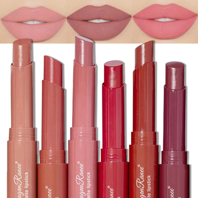 Nude Matte Lipstick Waterproof Lip Sticks Not Fading Sexy Red Velvet Zpaxo