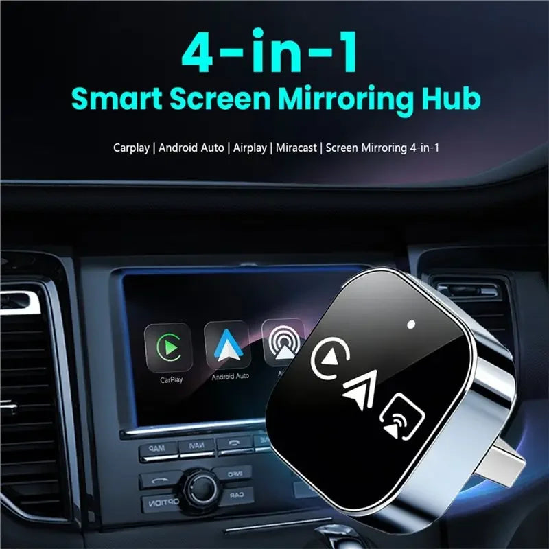 2026 4in1 Smart AI Box Wireless Carplay Android Auto Adapter Netflix Zpaxo