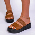 Women Slippers 2025 New Outdoor Beach Sandals Comfortable Wedges Shoes for Women Designer Casual Slippers Big Size Slides Women Zpaxo Brown 38