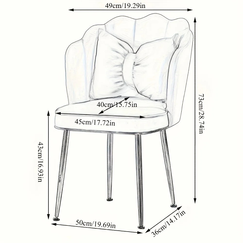 Dining Chairchairs Furniture Chairs Velvet Kitchen Chair Makeup Bow