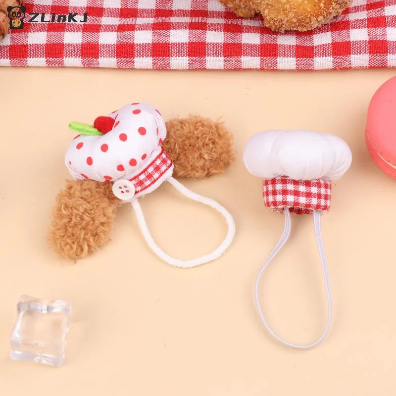 ▶1Pcs Cute Mini Doll Chef Hat Dolls Dress Up Hats Toy Dollhouse DIY Decoration Accessorie For 12-15cm Doll Kid Pretend Play Toys Zpaxo
