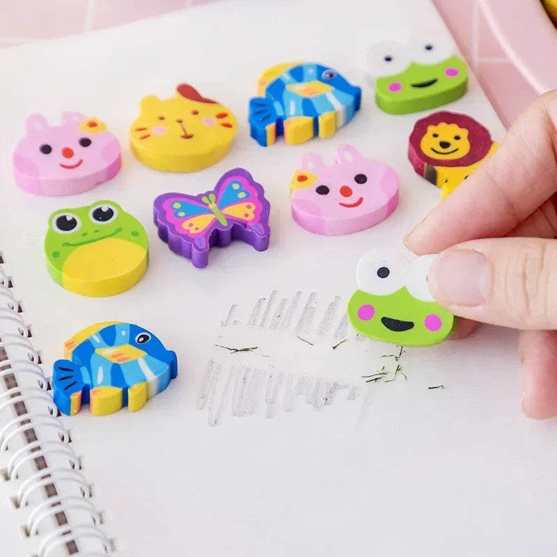 20 50 Mini Erasers Fruit Animal Number Cake Heart Designs School Zpaxo