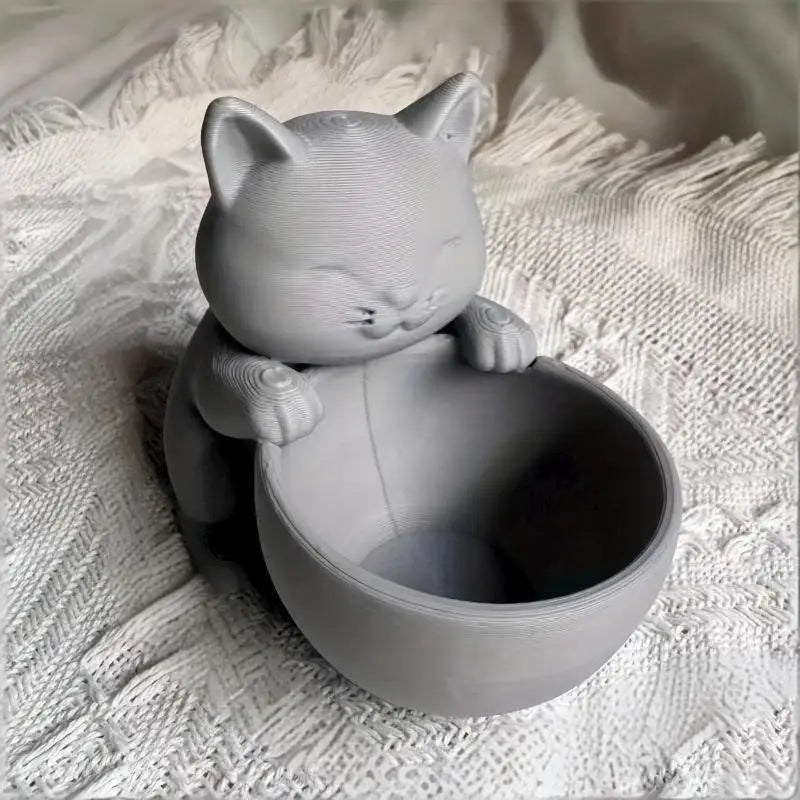 Cat-Shaped Pot With Drainage Holes Uniquely Designed For Succulents Small Flowers And Cacti Bedroom Offices Desktop Ornament Zpaxo A2