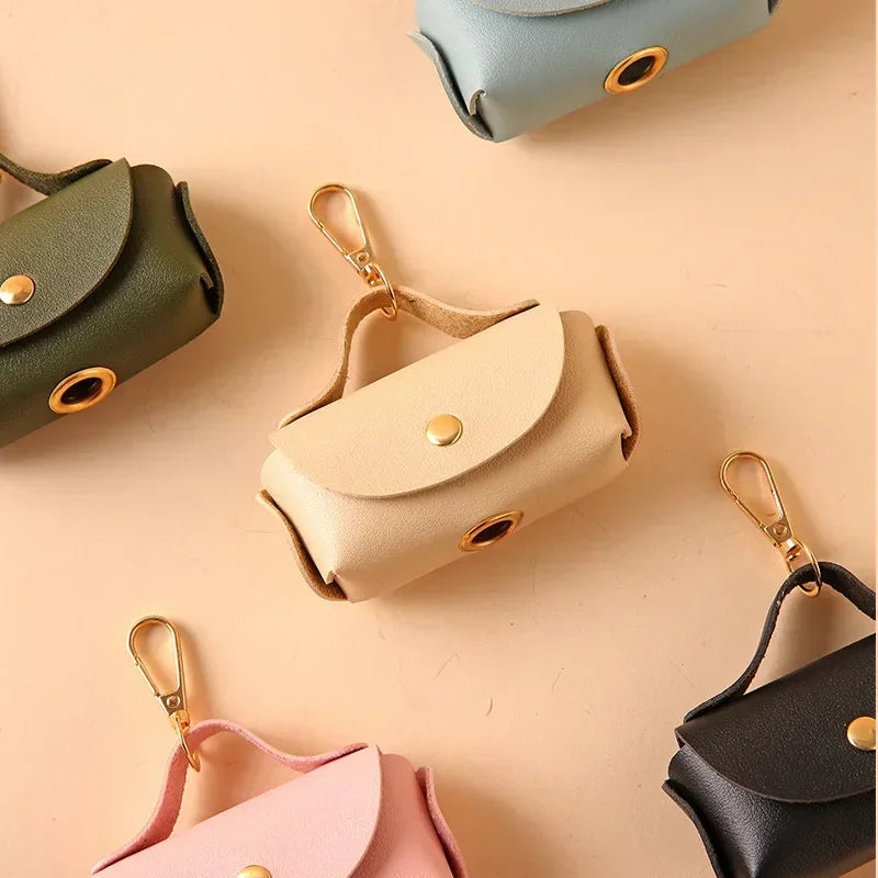 Stylish Pet Bag Holder Faux Leather Pet Poop Bag Holder with Dispenser for Dog Bags Portable Dog Poop Bag Organizer Supplies Pet Zpaxo