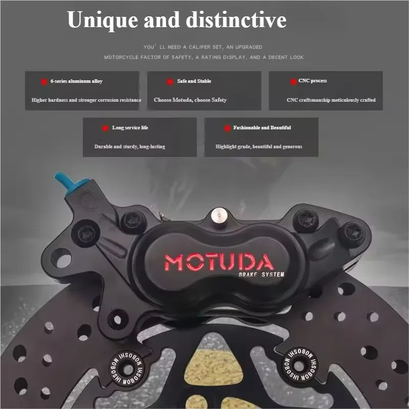 Motuda CNC 4-Piston Disc Brake Caliper – Front & Rear Upgrade