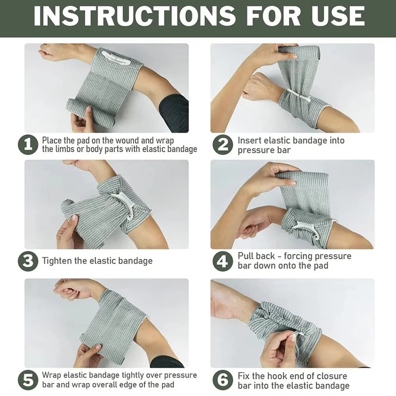 4/6 Inch Israeli Bandage – IFAK Trauma Emergency Wound Care Emergency Trauma Bandage Zpaxo