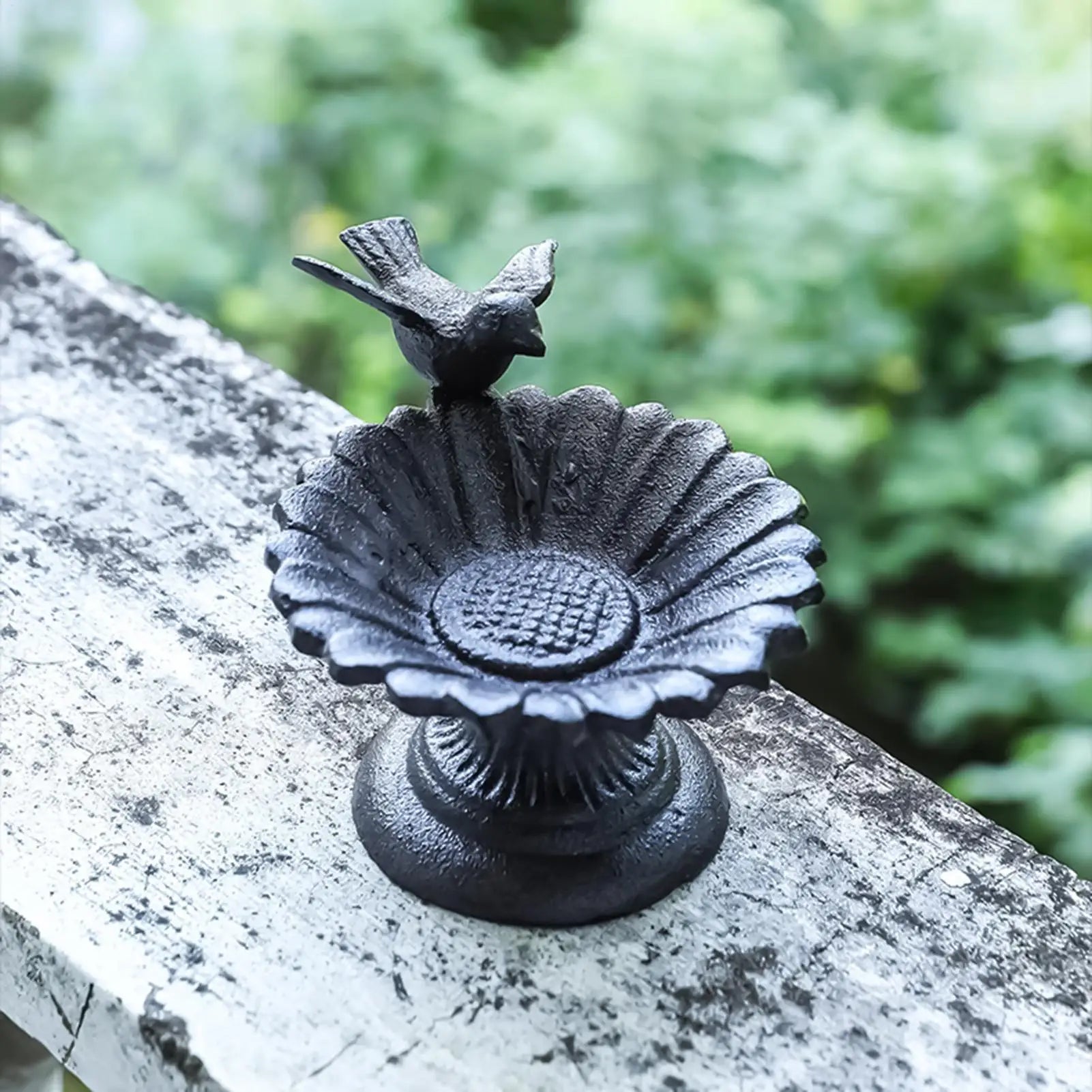 Bird Bath Decorative Metal Feeder Garden Decor Water Bowl Hummingbird Zpaxo
