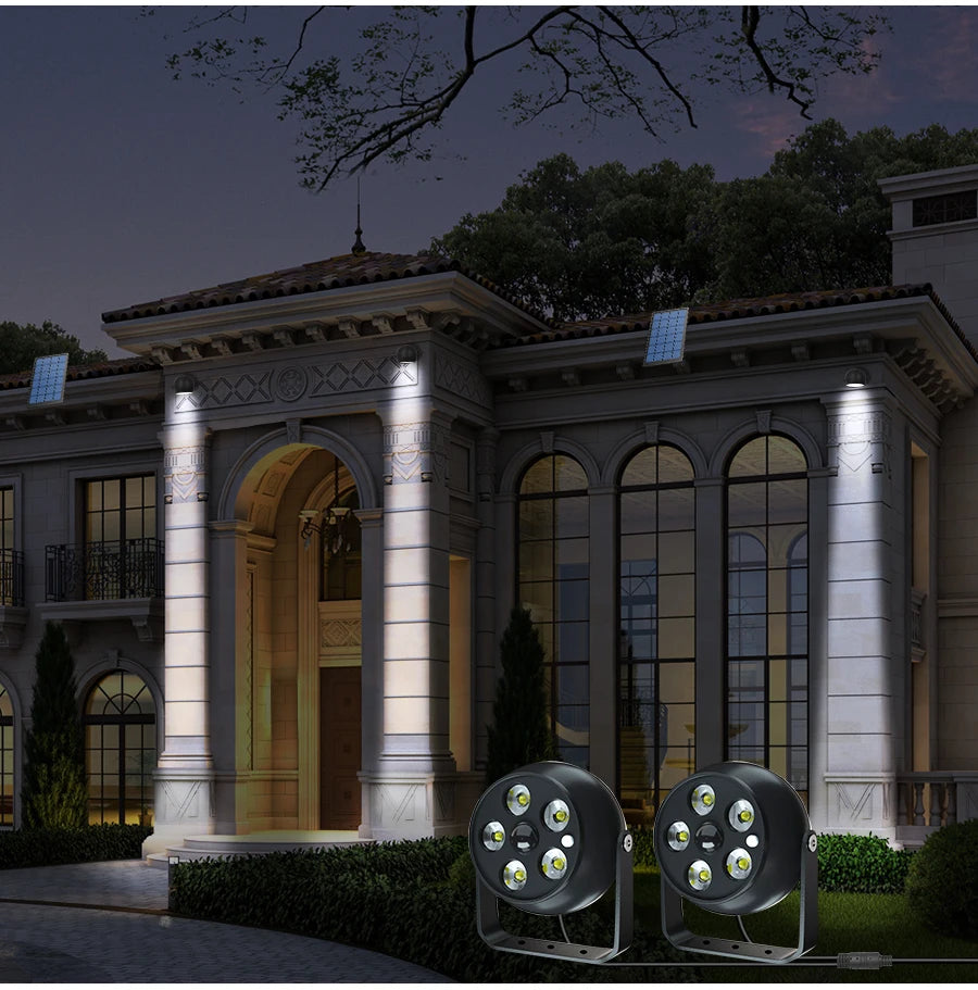 Dual Head Solar Spotlights Outdoor Indoor LED Light 2-in-1 Waterproof Zpaxo