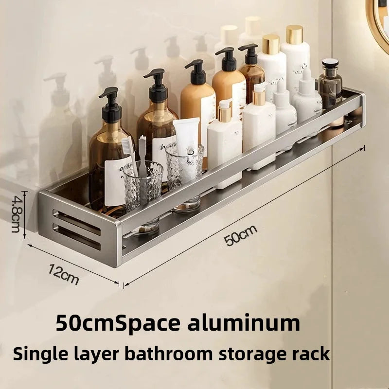 Shower Corner Shelf Without Drilling Aluminum Bathroom Towel Bar Zpaxo 50CM