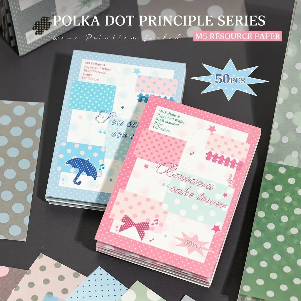 50-Sheet Polka Dot Kraft & Vellum Paper Pad | M5 Journal Inserts