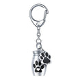 Aluminum Alloy Pet Urns Keychain Paw Print Wear Resistant Pet Urn Pendant Waterproof Hanging Cat Dog Ashes Pendant Pet Teeth Zpaxo Silver