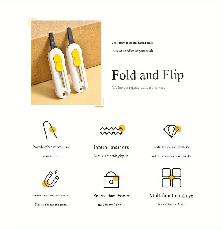 Portable Box Cutter Mini Box Cutter Unbox Tool Safety Lock Opening Packages Cartons Box Opener For Home Office School Supplies Zpaxo