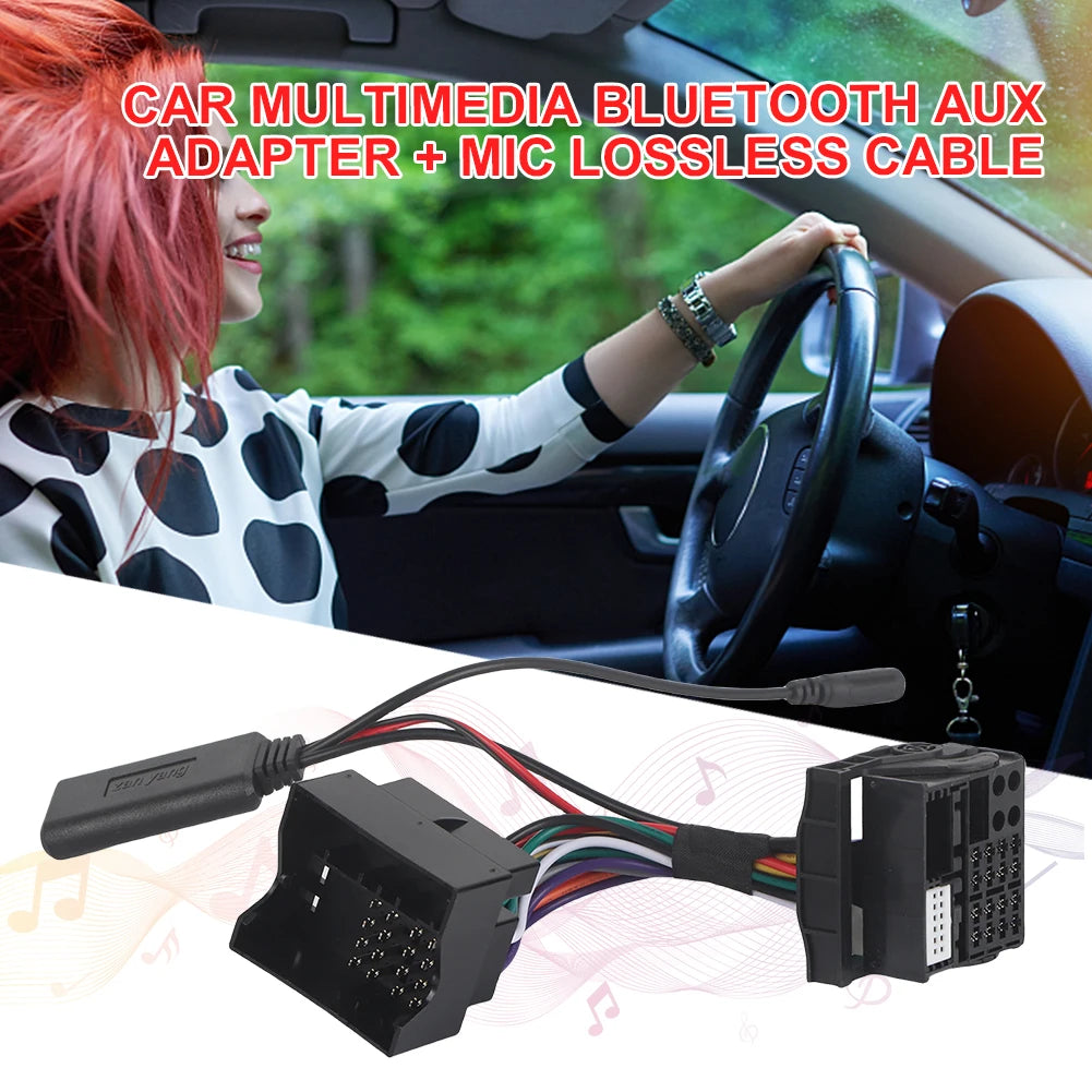 Aux Adapter Harness Wire Bluetooth-compatible Radio Handsfree Car