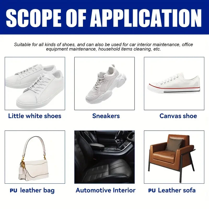 White Shoe Cleaner Paste - Multi-Purpose Whitening & Stain Remover for Faux Leather, Shoes, Bags & Car Interior Zpaxo