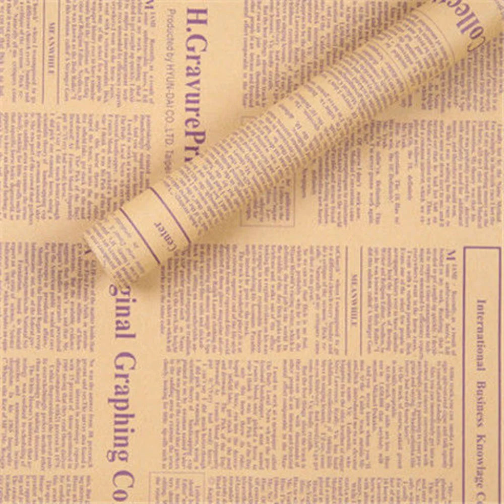 Vintage Newspaper Kraft Gift Wrapping Paper 50×70cm | Brown Wrap