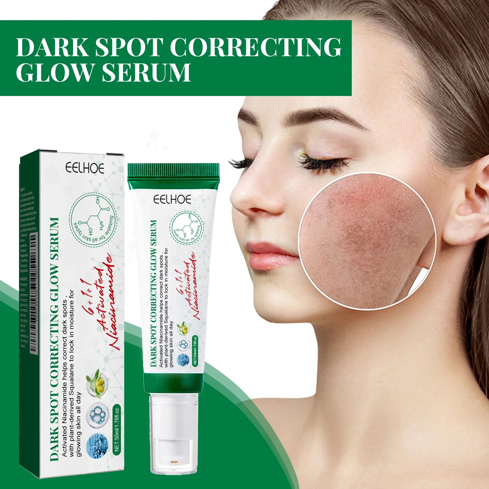 Nicotinamide Dark Spot Corrector Serum | Eelhoe 50ml Brightening Face Serum Zpaxo